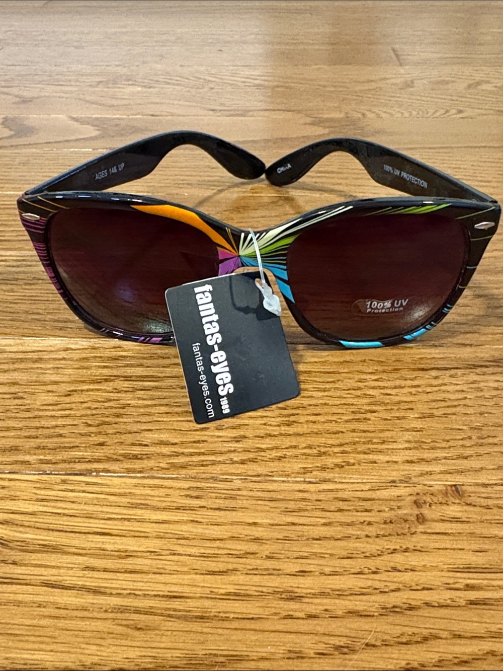 JCPenny’s | NWT Fantas-Eyes Sunglasses Black & Rainbow UV Protection One Size OS